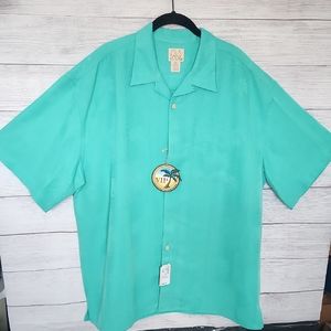Jos. A. Bank Green Casual Button Down Shirt with Camp Collar